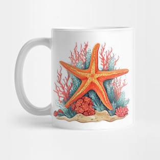 Orange Starfish Mug